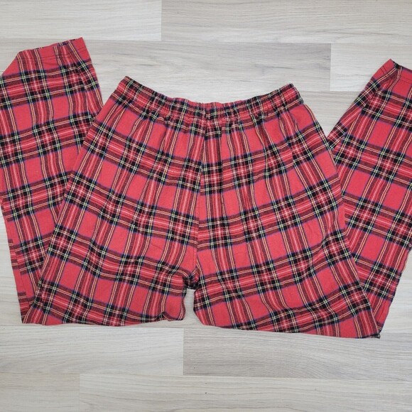 ASHFORD & BROOKS Mens Red Plaid Cotton Pajama Pants Size Small - Picture 7 of 7